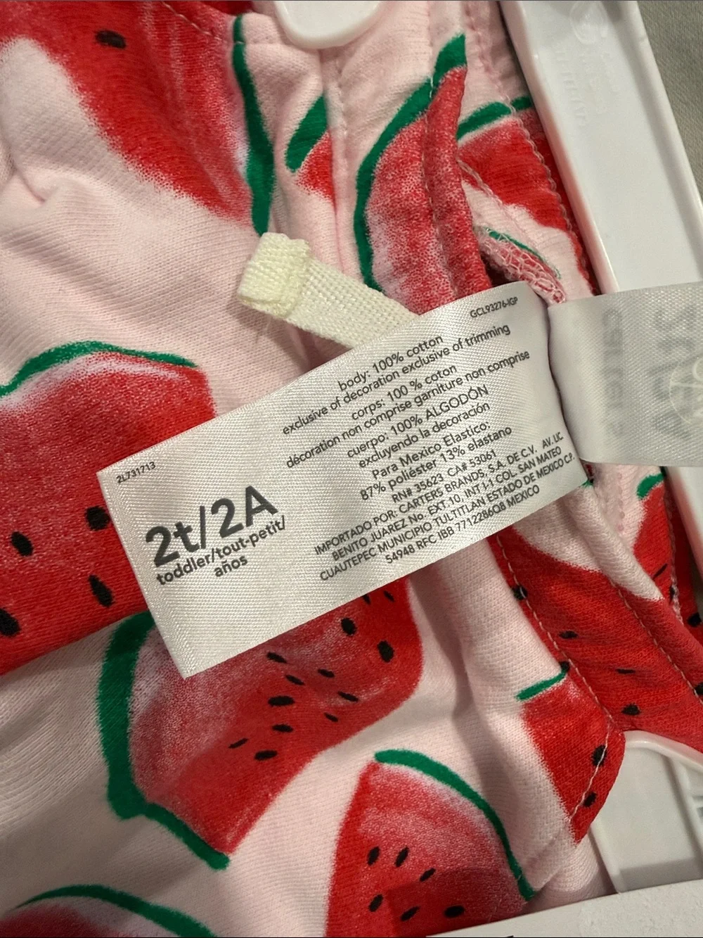 NWT - Carter's Pink Shorts with Red Watermelon Print